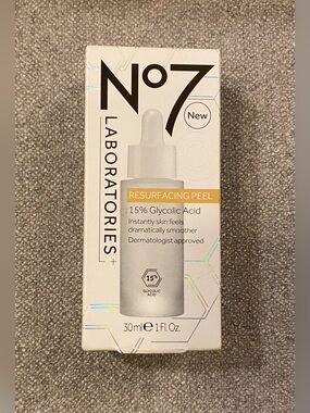 No7 Laboratories Resurfacing Peel 15% Glycolic Acid Sealed NIB 1 Fl Oz